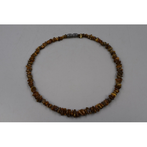 82 - Amber Chip String Necklace (18