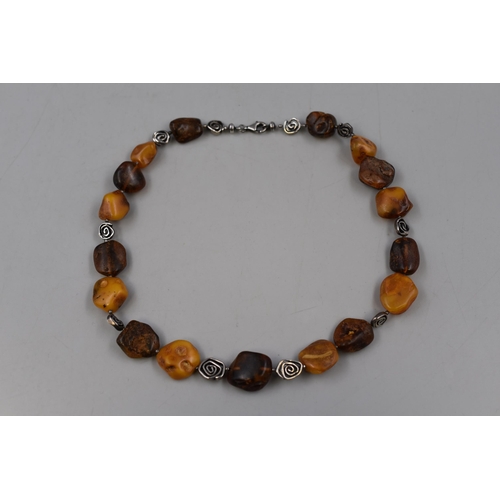 85 - Genuine Raw Amber Beaded Necklace (16