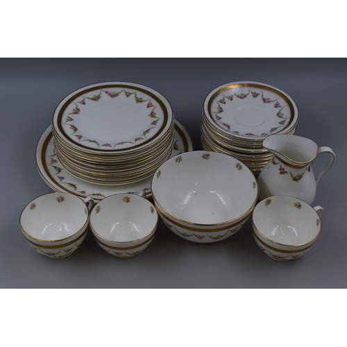 Vintage Allertons 'Belmont' Bone China 28 Piece Set , Plates, Saucers, Three Tea-Cups, Bowl & Milk/Cream Jug, One Te-Cup A/F