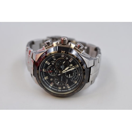 101 - A Casio Edifice 100m Chronograph Watch, Working