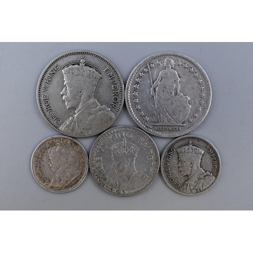 153 - Five Silver Foreign Coins