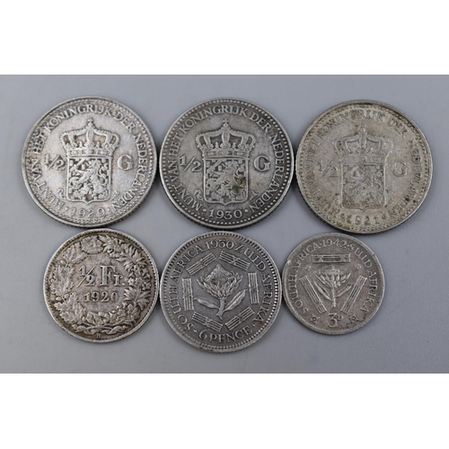 155 - Six Silver Foreign Coins