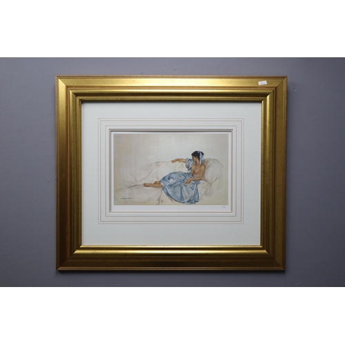 720 - A Framed and Glazed Limited Edition (549/750) Sir William Russell Flint Print 'The Blue Ribbon'. App... 