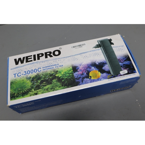 757 - Weipro TC3000c Submersible Internal Filter - Powers on