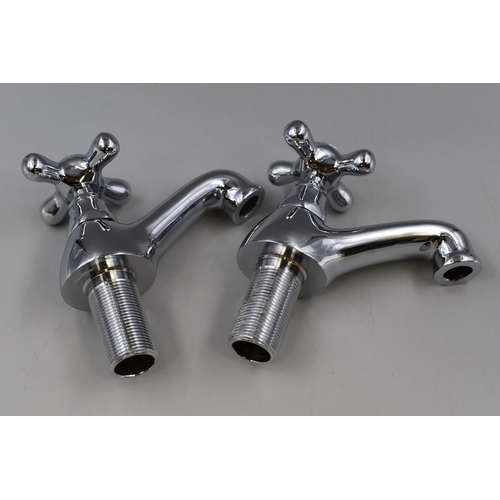 765 - Pair of Victorian Style Chrome Plated Hot and Cold Taps