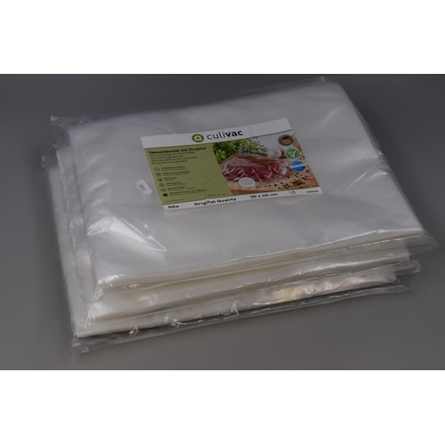 794 - Three Packs of 50 (One Pack Opened So Possibly Less) 30cmx40cm Culivac Vacuum Sealer Bags