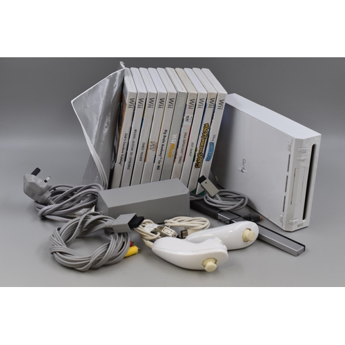 799 - Wii Console complete with 2 Controllers, Sensor Bar and 10 Games including Wacky World of Sports, Di... 