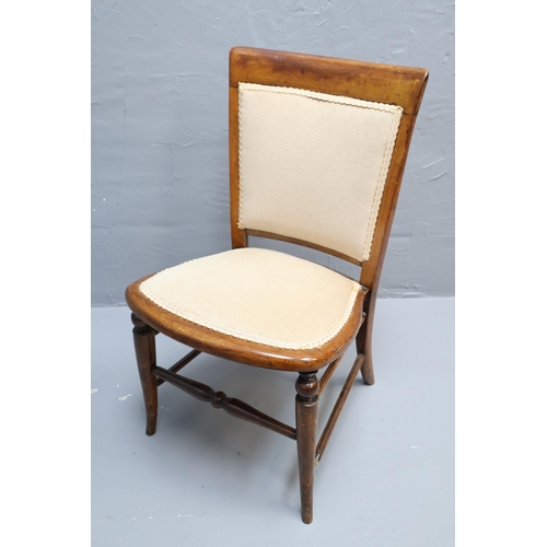 705 - Elegant Vintage 1930's Walnut Framed Occasional Chair in Re-Upholstered Condition and Highly Polishe... 