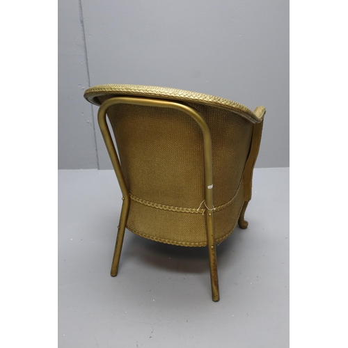 707 - A Lloyd Loom Style Gold Tone Bedroom Chair, Approx 29