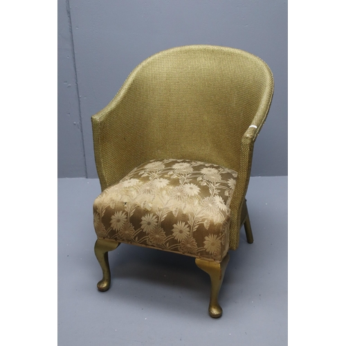 707 - A Lloyd Loom Style Gold Tone Bedroom Chair, Approx 29