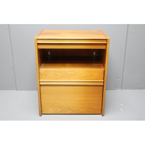 718 - Vintage Remploy Teak Record Storage Cabinet approx 28