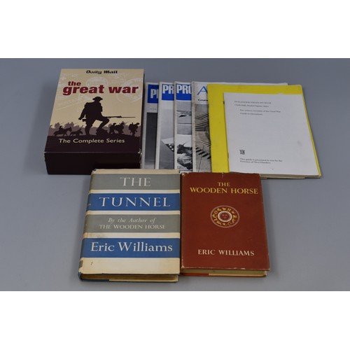 544 - A Selection of Military Related Items To Include The Great War DVD Box Set, Two Vintage Eric William... 