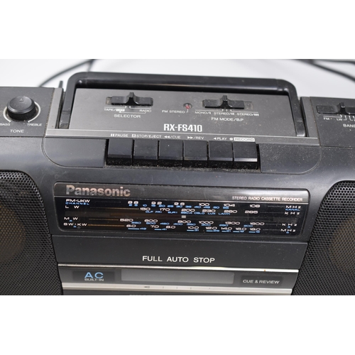 588 - A Panasonic RX-FS410 Radio/Cassette Player, Powers On When Tested