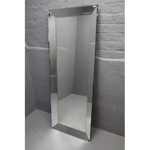 636 - Large Floor Standing Bevelled Mirror (a/f) 64