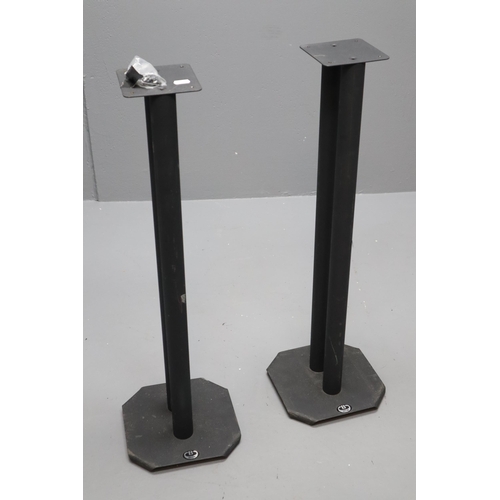 639 - A Pair of Black Metal B Tech Speaker Stands, Approx 31.5