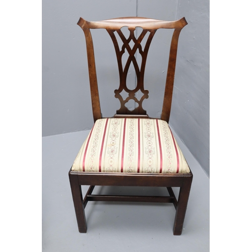 692 - Pair of Edwardian Chippendale Style Chairs in Re-Upholstered Condition to include a Low Chair Both S... 