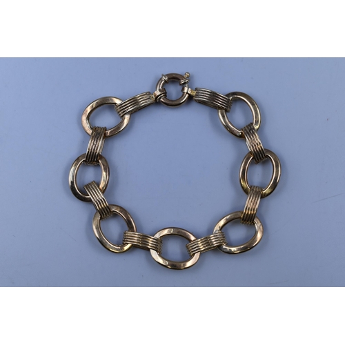 2 - A 925. Silver Designer Gold Tone Large Linked Bracelet