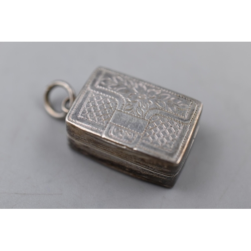 9 - A 925. Silver Art Nouveau Style Vinaigrette Pendant