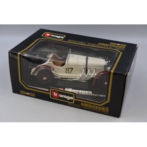 207 - Bburago Boxed Die-Cast Model Mercedes-Benz SSKL 'CARACCIOLA' ( 1931 ) 1/18 SCALE, COD.3002