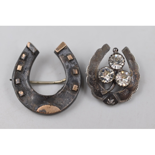 12 - Two Vintage Hallmarked Silver Horse Shoe Brooches