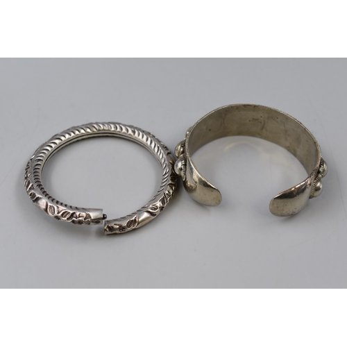 15 - A 925. Silver Bangle, With 'Siam Silver' Bangle