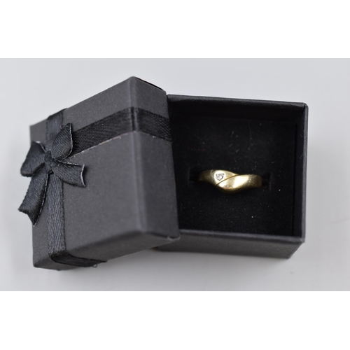 23 - Gold 585 (14ct) Diamond Stoned Ring (Size N) Complete with Presentation Box