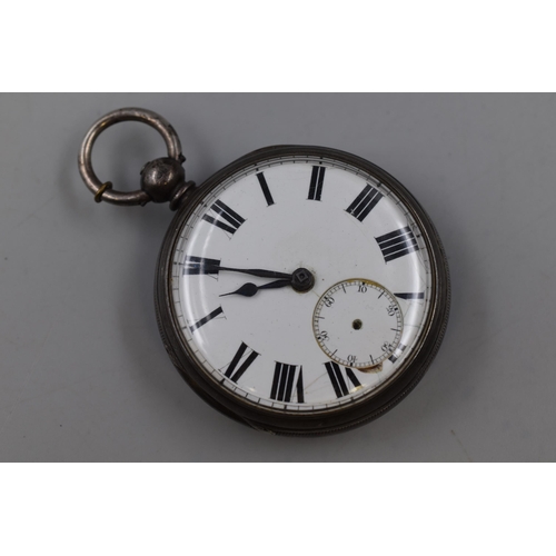 24 - A Hallmarked Joseph Sharpe London Silver Pocket Watch, Circa 1934. Working, Missing Second Hand