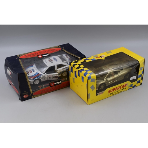 218 - Bburago Ford Escort RS Cosworth Rally 1994, Scale 1:24 And Maisto McLaren F1 Roadcar, Supercar Colle... 