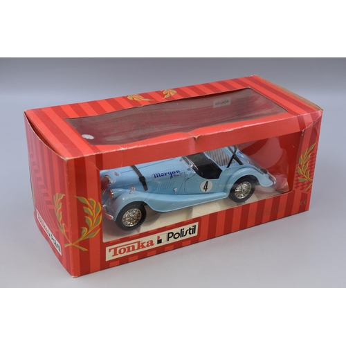 220 - Boxed, Model Tonka-Polistil Morgan Plus 8 Sports Car, Scale 1/16 Scale in Blue