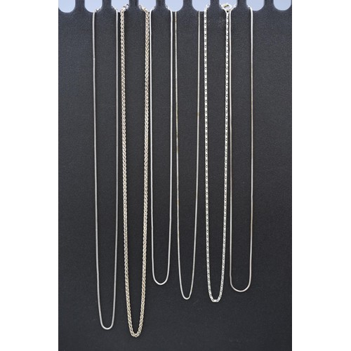 6 - Six Vintage 925. Silver Necklace Chains