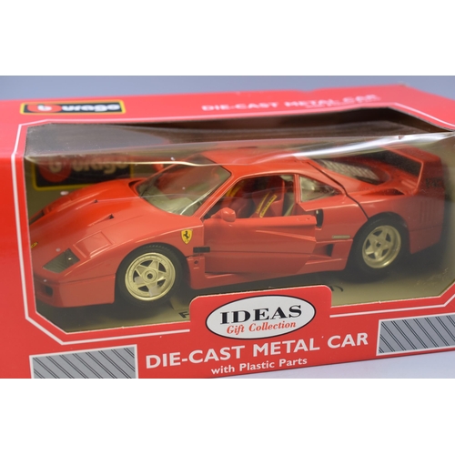 223 - Boxed Bburago Die-Cast Model Ferrari F40 ( 1987 )- Red- Code 3032