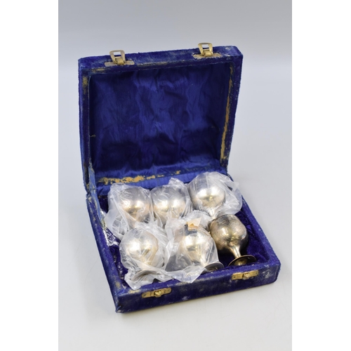 37 - A Set of Six Silver Plated Egg Cups, In Velvet Lined Presentation Case