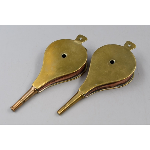 230 - A Pair of Trench Art Brass and Copper Miniature Bellows, Approx 6