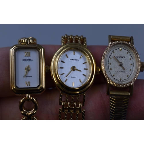 69 - Three Ladies Sekonda Watches (Two Quartz and One Mechanical), Includes Classique and 17 Jewels Mecha... 