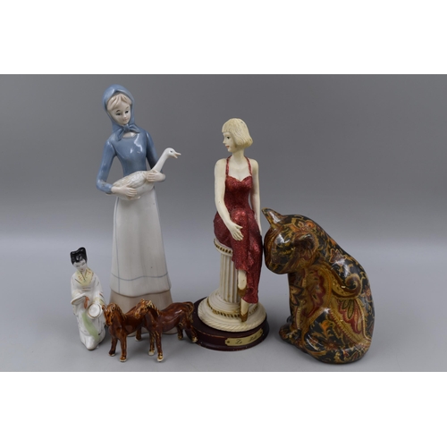 266 - Selection of Figurines including Paisley Cat, Spanish Porcelain, La Belle and More