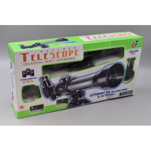 530 - A Boxed Refined Telescope With Three Lenses And Accessories