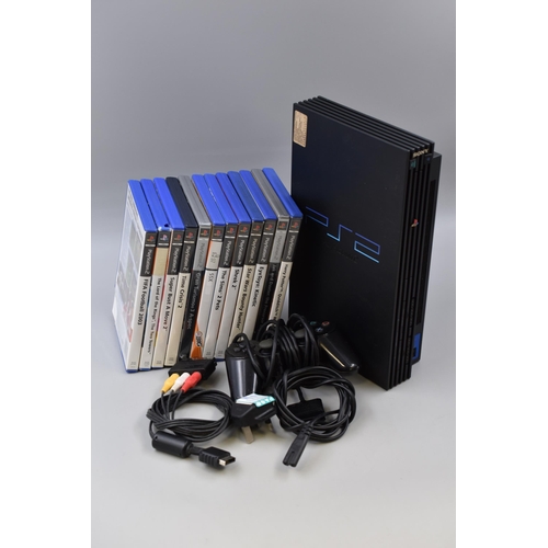 531 - Sony PlayStation 2 with Controller and Cables together with 12 Games inclduing Time Crisis, Grand Tu... 