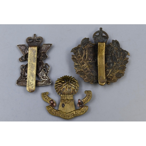 276 - Three Military Badges including Lothians and Berwickshire Imperial Yeomans, Lincolnshire Yeomanry, a... 