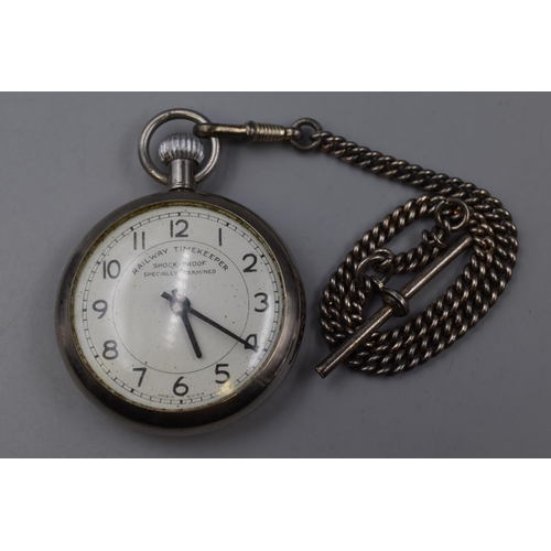 85 - Vintage Railway Timekeeper Pocket Watch, Working