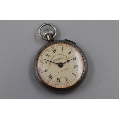 86 - Old Sport Chronometer Chronograph Swiss Made Pocket Watch (Working)