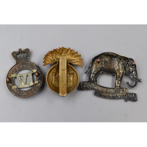 278 - Three Military Badges Including 19th Alexandra Princess of Wales Hussars, 4th Queens Own Hussars and... 