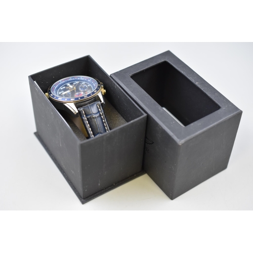 91 - Aviator F-Series Chronograph Watch With Leather Strap, In Presentation Box. Working