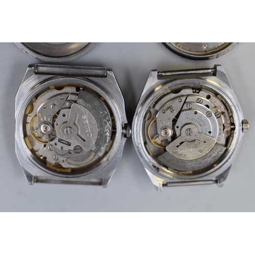 92 - Two Seiko 5 21 Jewels Automatic Day/Date Watch Heads, Working