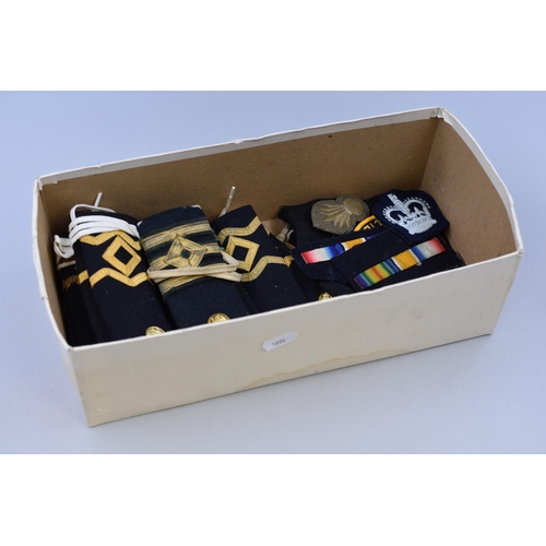 281 - Seven Pairs of Naval Epaulettes, With Other Naval Military Patches