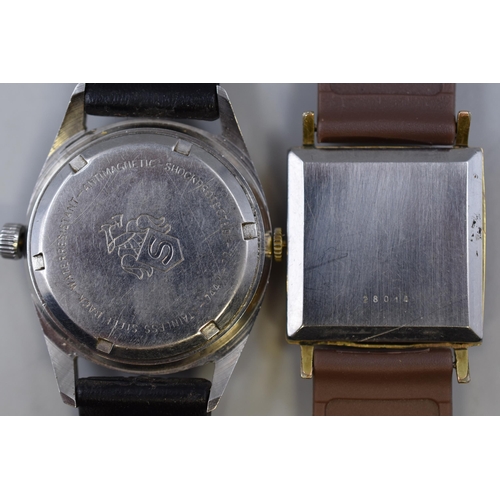 95 - Two Mechanical Watches To Include A Henri Sandoz 17 Jewels Mechanical Gent's Watch (Working), And a ... 