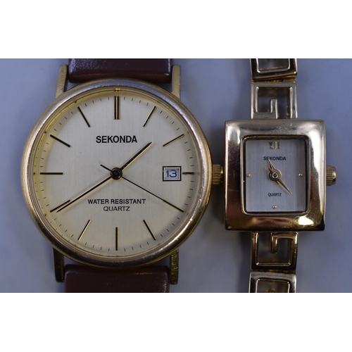 96 - Two Sekonda (Ladies and Gents) Quartz Watches, Both Working