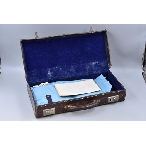 547 - Freemasons Leather Case complete with Interesting Masons Items