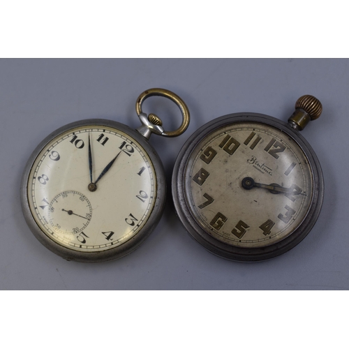 105 - Two Mechanical Pocket Watches To Include Bentima (Working), And Recta Grand Prix (Spares or Repairs)