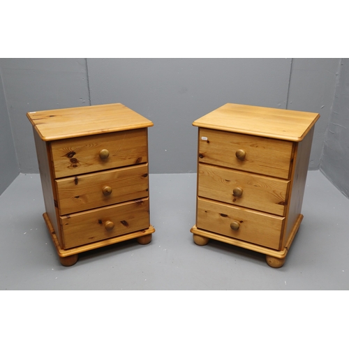 578 - Pair of Solid Pine Three Drawer Units Approx 23