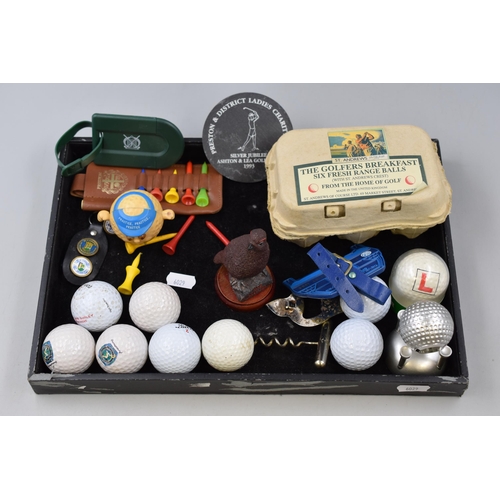 119 - Selection of Novelty Collectable Golf Items To Include St Andrews Free Range Golf Balls, Golf Ball C... 